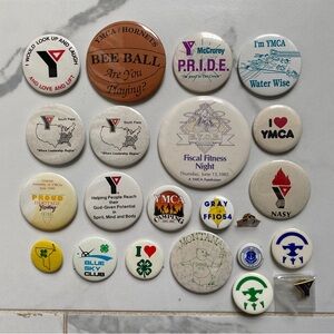 Vintage 1990s 90s YMCA 4-H Youth Program Button Pin Lot of 22